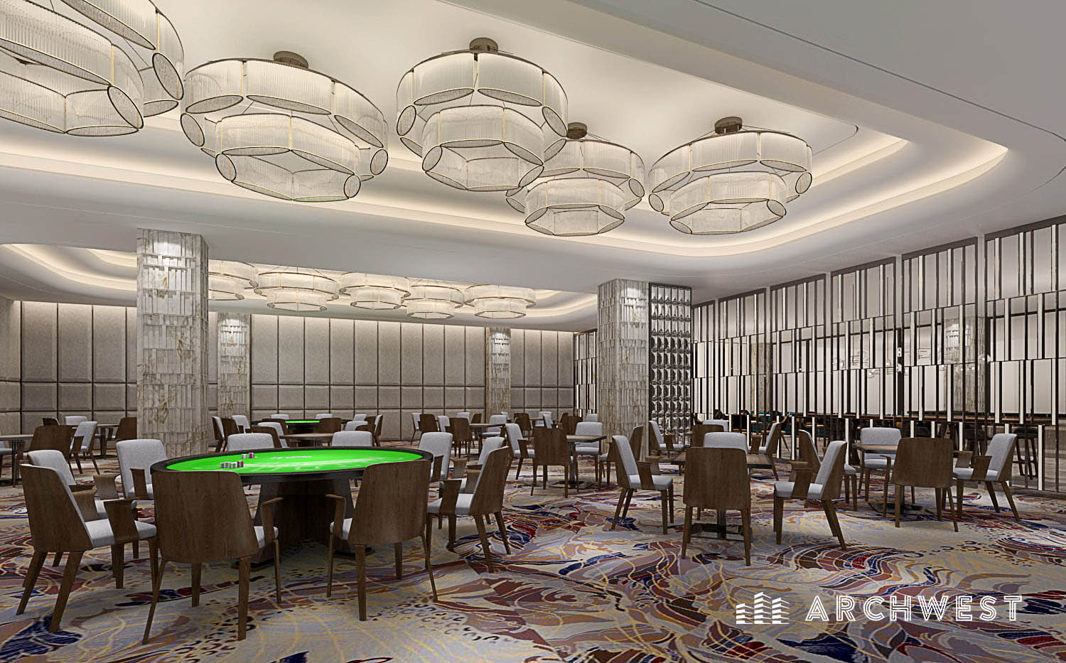 16. 3D Render of a Poker Room in Hotel